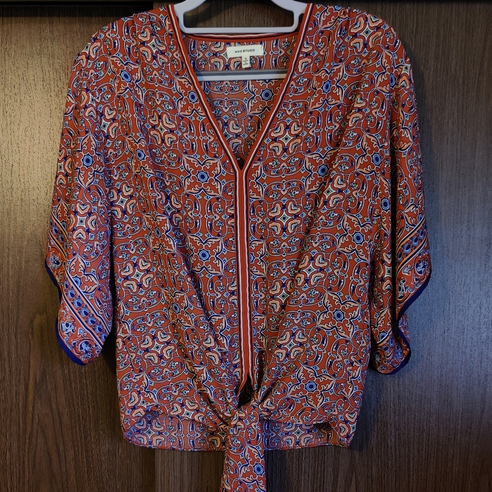Max Studio Patterned Boho Top